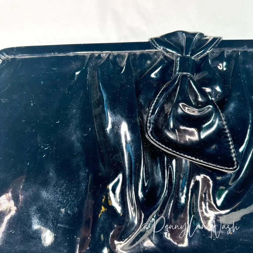 Vintage Ande Patent Leather Handbag Clutch Purse - Picture 2 of 9
